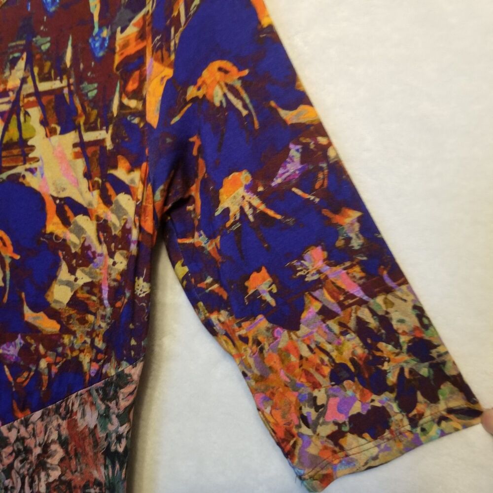 Soft Surroundings S Dress Estelle Maxi Stretch Tropical Boho Patchwork Office - Picture 4 of 8